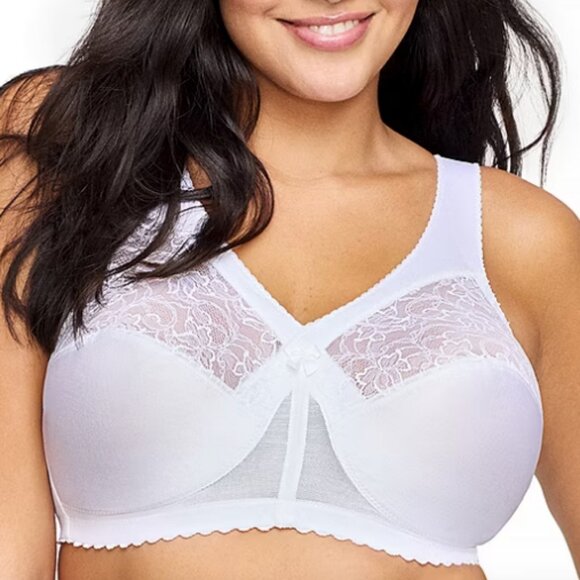 Glamorise MagicLift® Original Support Wirefree Bra-1000 , White Sz 44C - Picture 1 of 3